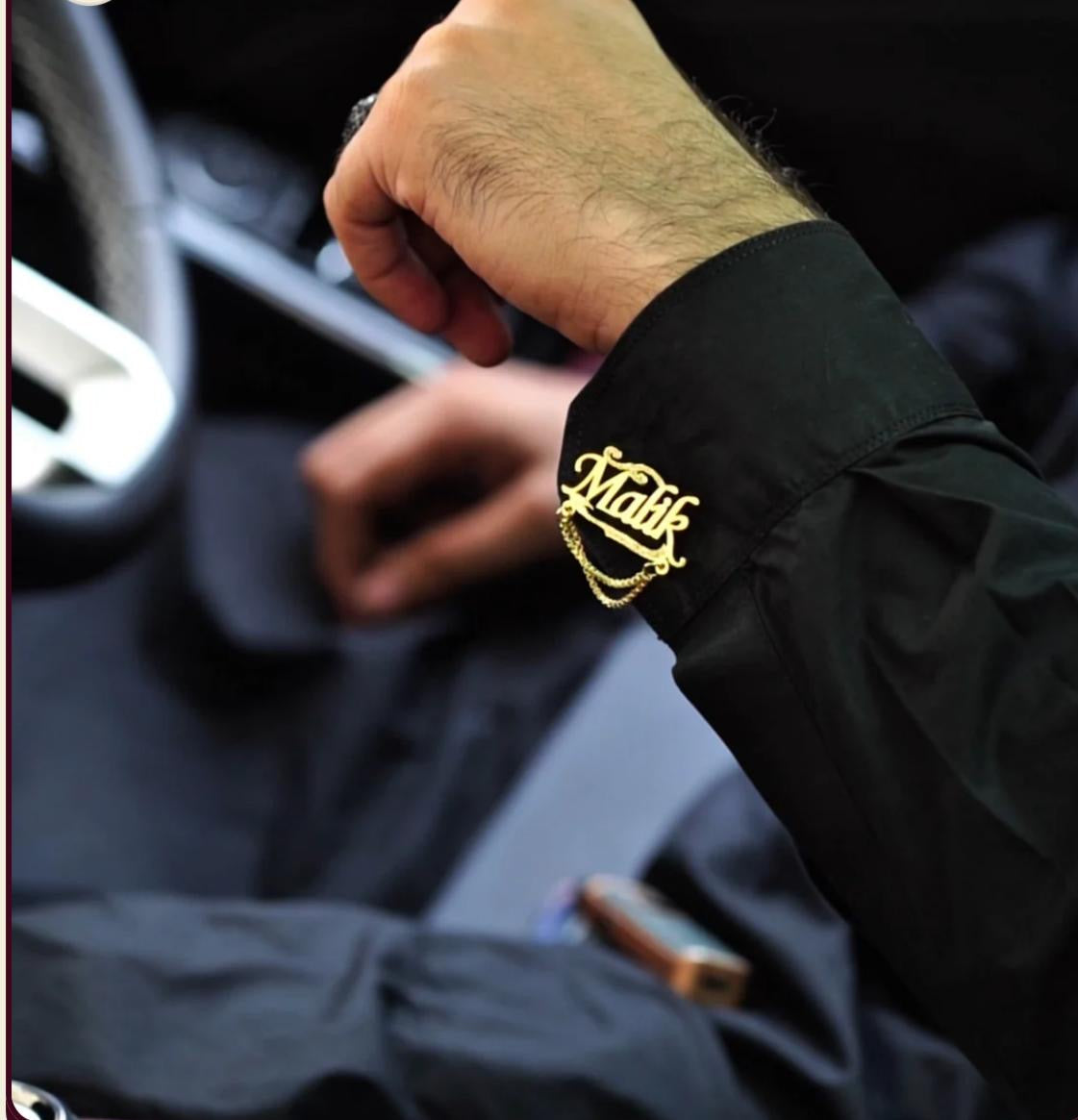 Customized Name Cufflinks 24k Gold Plated