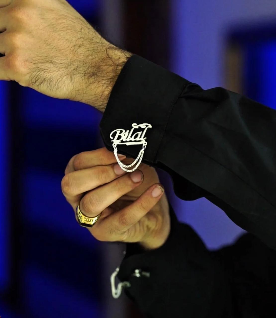 Customized Name Cufflinks 24k Gold Plated